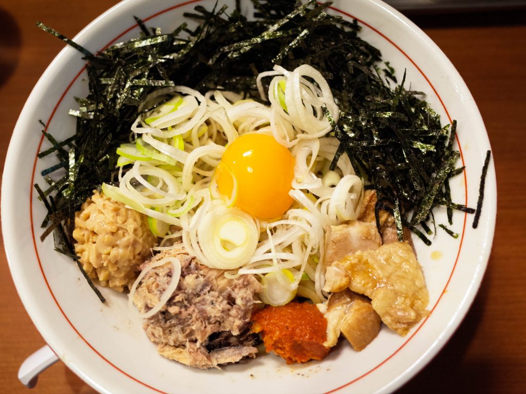 烈火　ひっぱり混ぜそば　庄内　大阪　ラーメン